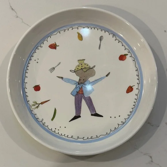 IKEA Fabler Collection Children’s Green Blue Round Plate Rubber rim Mouse - Picture 1 of 5